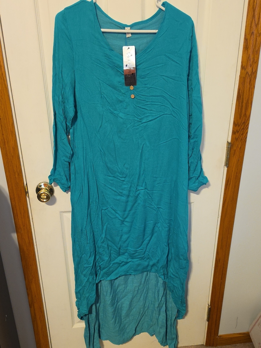 Green Long Sleeve High-Low Dress - Unbranded
